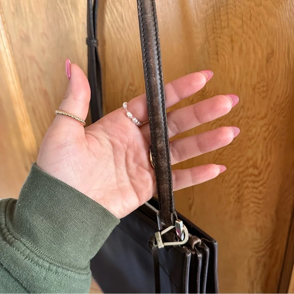 loro piana milky way leather brown crossbody bag